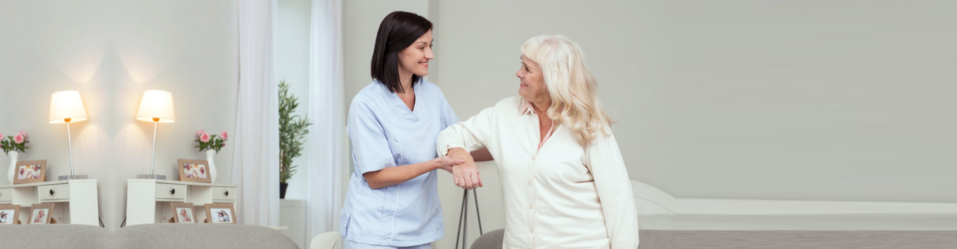 caregiver assisting the elderly