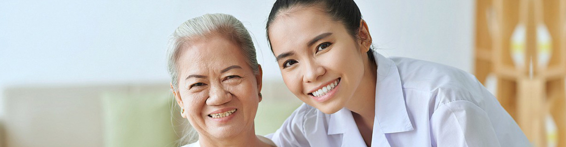 caregiver taking care of senior